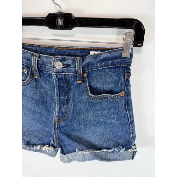 Levi’s White Oak Cone Denim Shorts Size 25 Cut-Off Mini Shorts 2.5 Inch - Picture 9 of 12